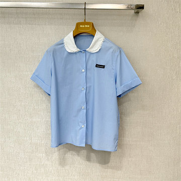 商品名称：ミュウミュウ MIUMIU 2026年新作 半袖 ブラウス ポロシャツ カジュアル レディース