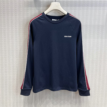 商品名称：ミュウミュウMIUMIU 2026年新作 ロングスリーブ Tシャツ コットンジャージ スウェット クルーネック カジュアル
