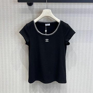 商品名称：シャネル CHANEL 2026年新作 ショートスリーブ Tシャツ コットンジャージ スウェット クルーネック カジュアル