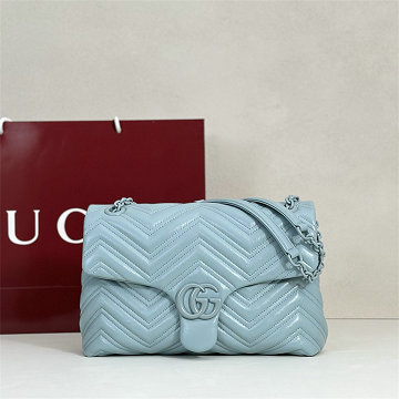 商品細詳を見る:グッチ GUCCI 99-GG850676PBL  2026年新作 GG マーモント フラップバッグ チェーン ショルダーバッグ レディース