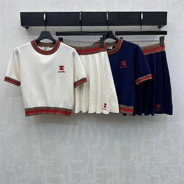 商品名称：シャネル CHANEL 2026年新作 ニット 上下セット ショートスリーブ セーター ニット ミニスカート