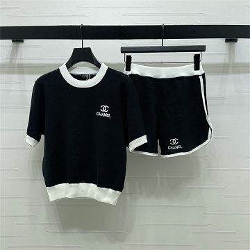 商品名称：シャネル CHANEL 2026年新作 ニット 上下セット ショートスリーブ セーター ニット ショートパンツ カジュアル
