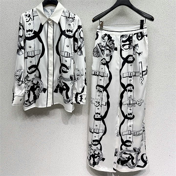 商品名称：エルメス HERMES XG-TZHE26001B 2026年新作 上下セット シルク ロングスリーブ シャツ ブラウス シルク プリント パンツ カジュアル