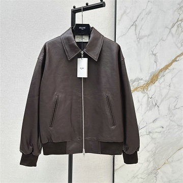 商品名称：セリーヌ CELINE XG-WTCE26005 2026年新作 ロングスリーブ レザー ジャケット ジップ開閉式 トップスコート レディース