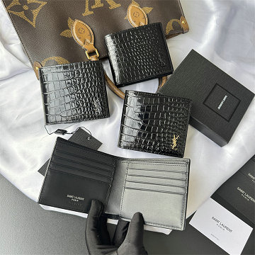 イヴサンローラン Saint laurent YSL 025-YSL607727EBK  2026年新作 二つ折り短財布 ショートウォレット メンズ
