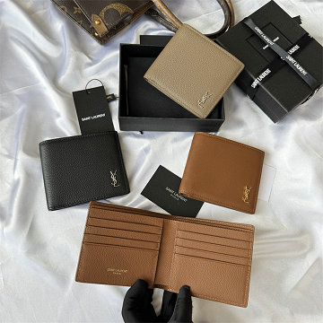 商品細詳を見る:イヴサンローラン Saint laurent YSL 025-YSL607727LKQ 2026年新作 二つ折り短財布 ショートウォレット メンズ