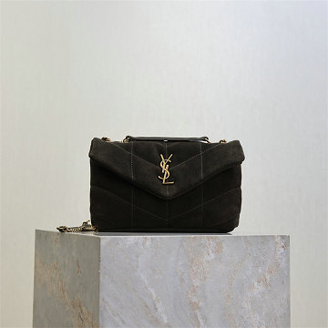 イヴサンローラン Saint laurent YSL 2026年新作 ルル パファー ミニ ショルダーバッグ チェーンポーチ スエード