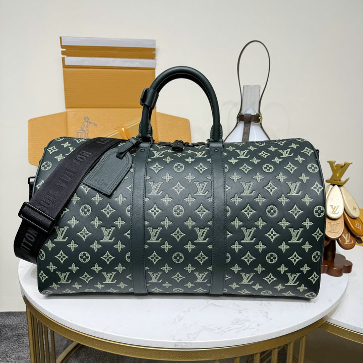 商品名称：ルイヴィトン LOUISVUITTON 2026年新作 M27179 キーポル バンドリエール 50 トートバッグ ボストンバッグ 旅行かばん モノグラム シャドウ カーフレザー