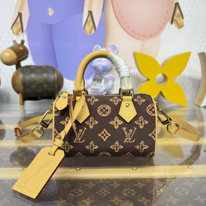 商品名称：ルイヴィトン LOUISVUITTON 2026年新作 ナノ スピーディ トートバッグ ショルダーバッグ コーティッド キャンバス