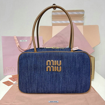 商品名称：ミュウミュウ MIUMIU GH-MM5BB163BSL 2026年新作 トートバッグ レディース ハンドバッグ 高質感 ボー デニム
