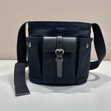 商品名称：プラダ PRADA  99-PD1BE106BBK 2026年 ルート キャンバス レザー ミニバケットバッグ ショルダーバッグ レディース ナイロン