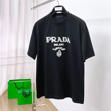 商品細詳を見る:プラダ PRADA 2026年 コットンジャージー Tシャツ 半袖 クルーネック カジュアル メンズ