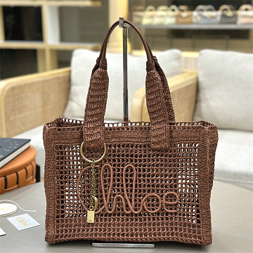 商品名称：クロエ CHLOE 99-CLE1666SK 2026年 Summer Bananaイーストウエスト トートバッグ ハンドバッグ ラフィア