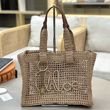 商品細詳を見る:クロエ CHLOE 99-CLE1666XS 2026年 Summer Bananaイーストウエスト トートバッグ ハンドバッグ ラフィア