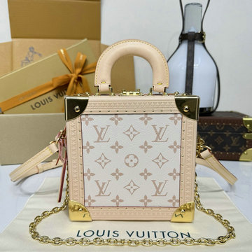 商品細詳を見る:ルイヴィトン LOUISVUITTON 057-M28676 2026年 ミニ スクエア トランク トートバッグ ショルダーバッグ モノグラム デューン キャンバス