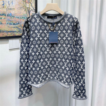 商品名称：ルイヴィトン LOUISVUITTON 2026年 ロングスリーブ モノグラム Tシャツ コットンジャージ スウェット クルーネック