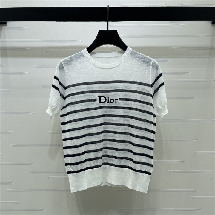 商品名称：クリスチャンディオール CHRISTIAN DIOR 2026年 ショートスリーブ セーター ウール ニット クルーネック カジュアル レディース