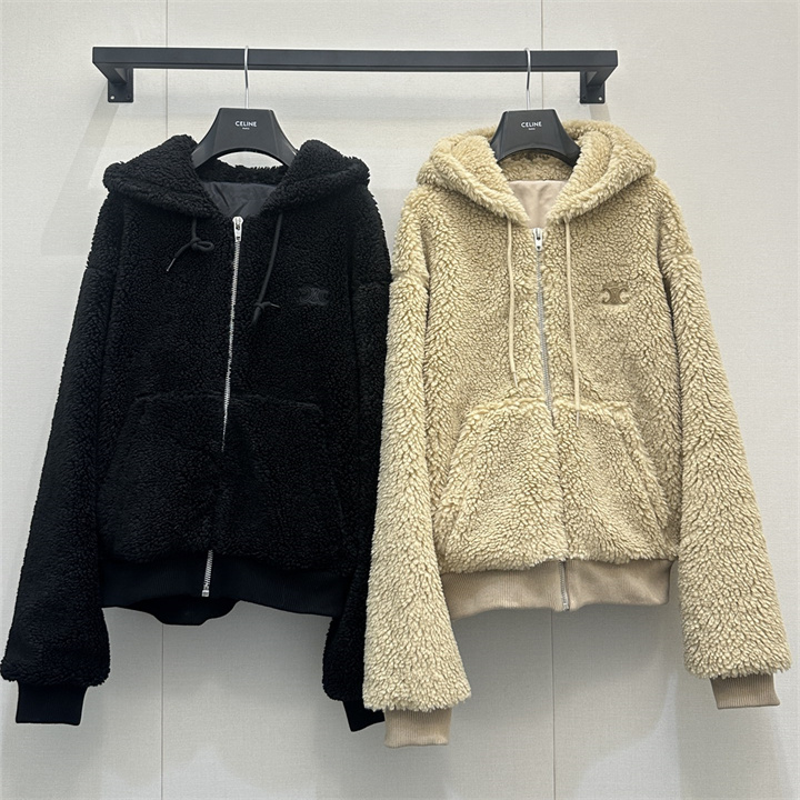 商品名称：セリーヌ CELINE 2026年 ボアフリース パーカー ロングスリーブ ジャケット トップス