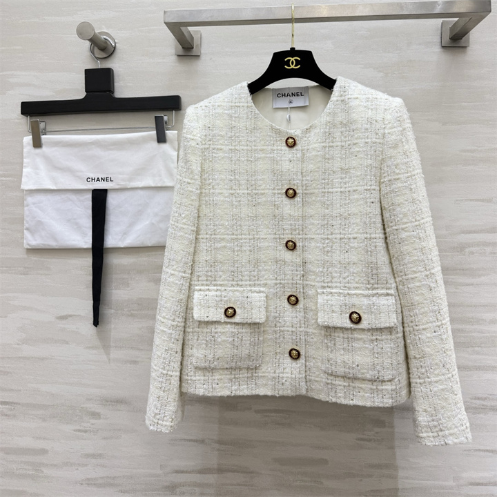 シャネル CHANEL 2026年 ショート丈 ジャケット ロングスリーブ トップスコート ツイード