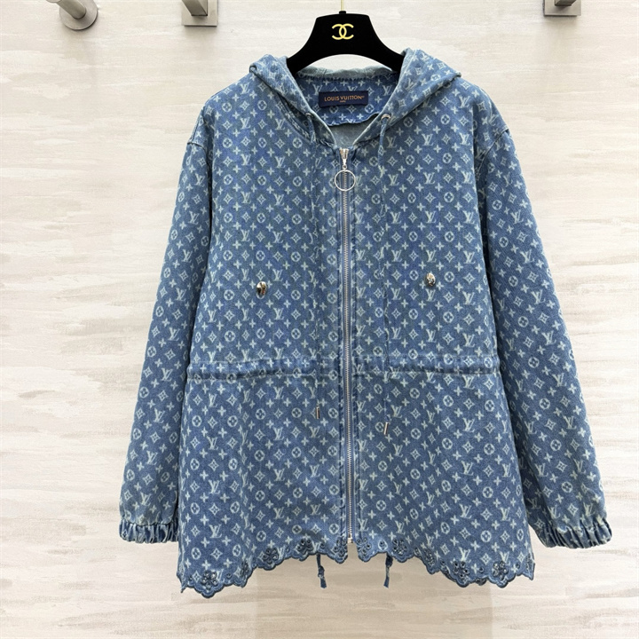 商品細詳を見る:ルイヴィトン LOUISVUITTON 2026年 モノグラム デニムジャケット フーディーコート ロングスリーブ