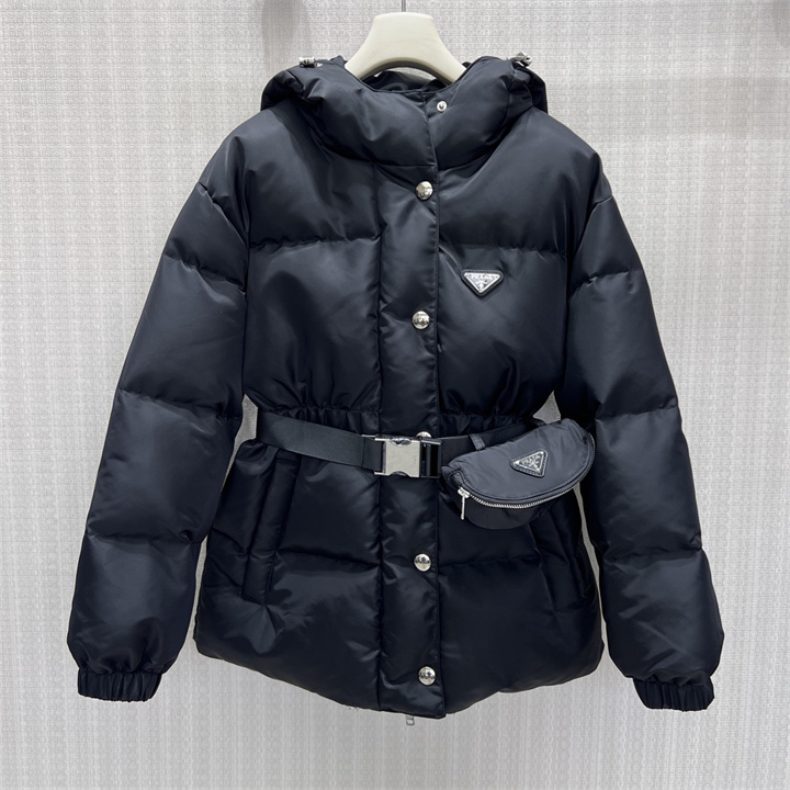 プラダ PRADA 2026年 ショート丈 ダウンジャケット ロングスリーブ アウターコート フード付き