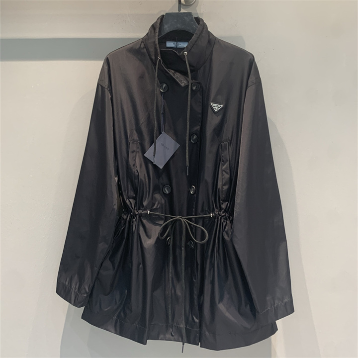 商品名称：プラダ PRADA 2026年 フード付き トレンチコート ジップジャケット ロングスリーブ アウターコート