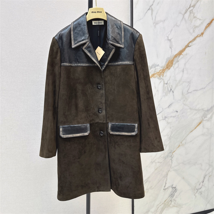 商品名称：ミュウミュウ MIUMIU 2026年 ロング丈 ジップジャケット ロングスリーブ アウターコート レディース